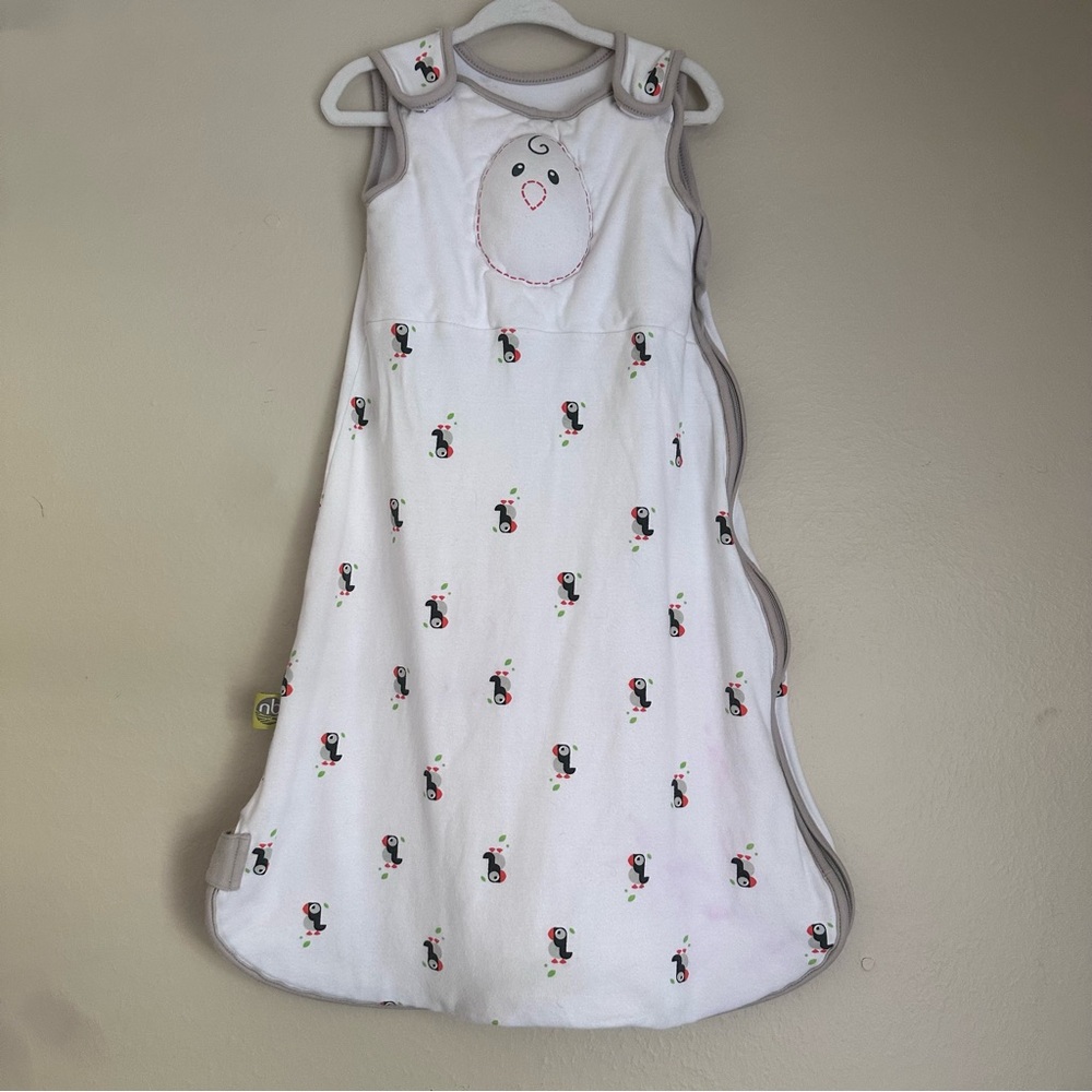 Nested Bean White Sleep Sack with Bird Pattern Size 6-12 Months